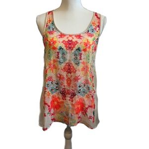 Candies Sheer Sequined Floral Top Size S